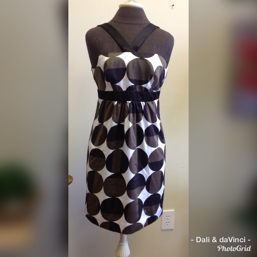 Banana Republic Sleeveless Black and Brown Dress